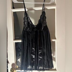 Victoria's Secret Black Lace Chemise
